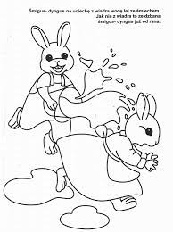 Online coloring book: Coloring page bunnies pour water